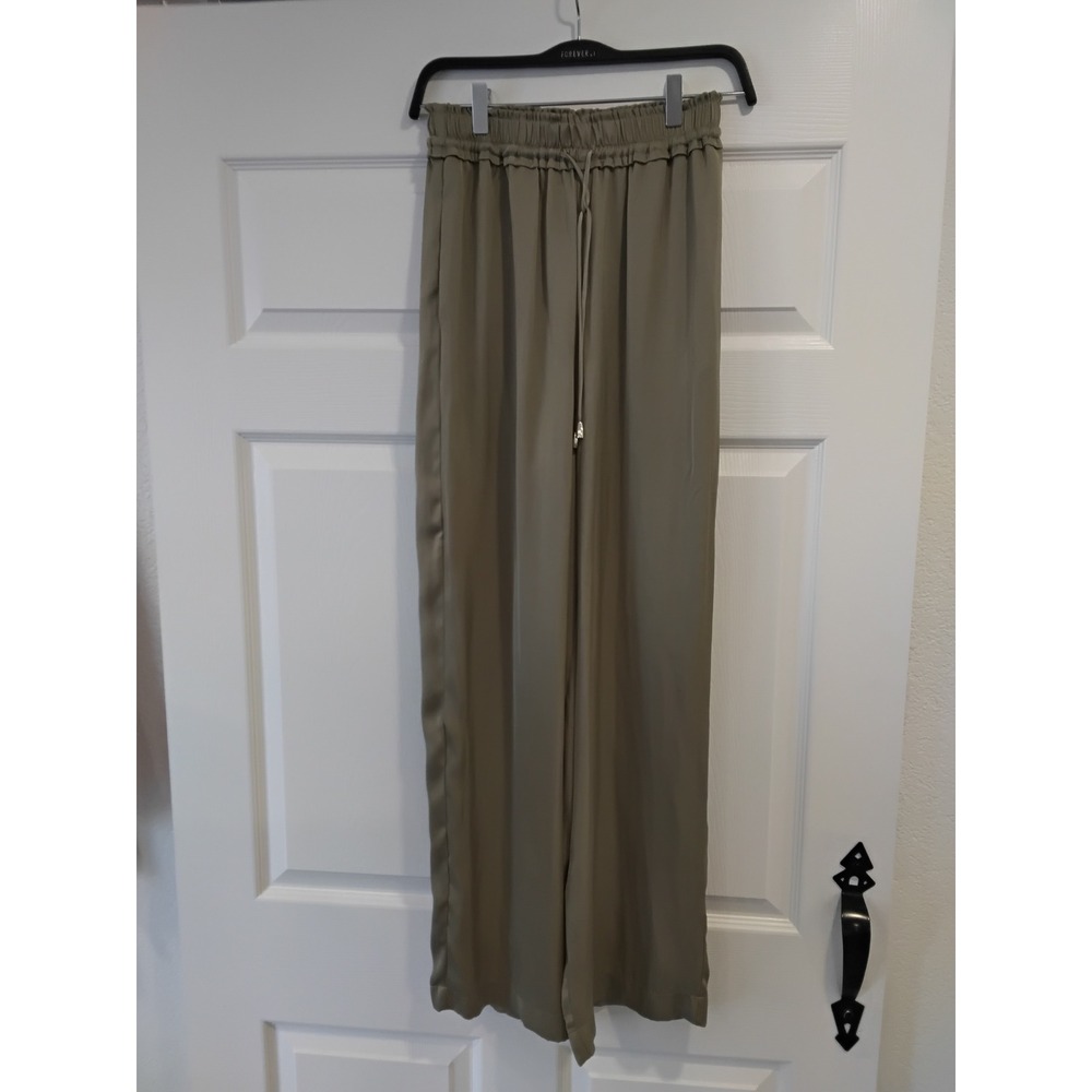 House of‎ Harlow 1960 Olive Green Wide Leg Drawstring Waist Pants XS